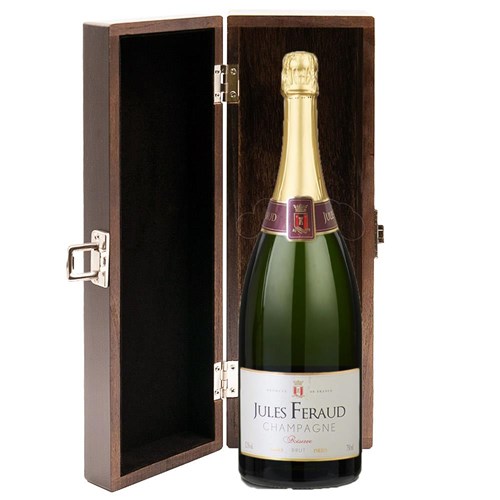 Magnum of Jules Feraud Champagne 1.5L in Elm Wood Gift Box